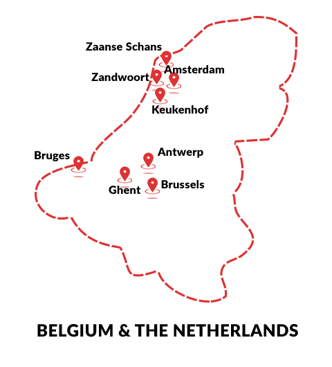 belgium & the netherlands map