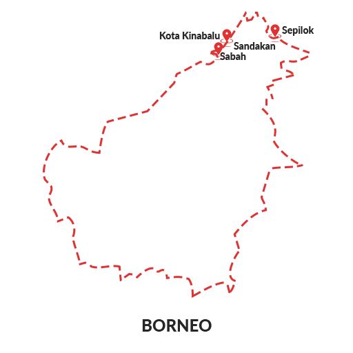 Borneo map outline