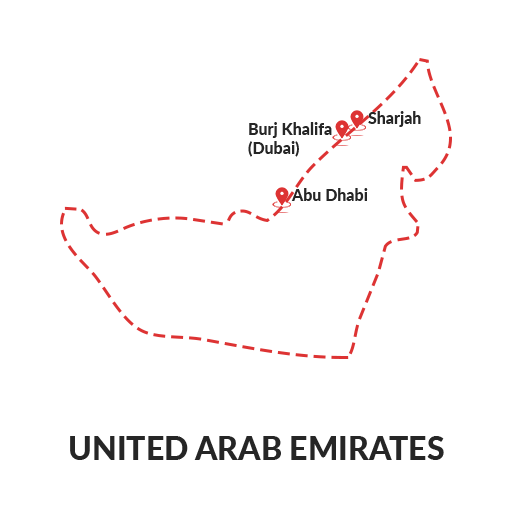 UAE Outline Map