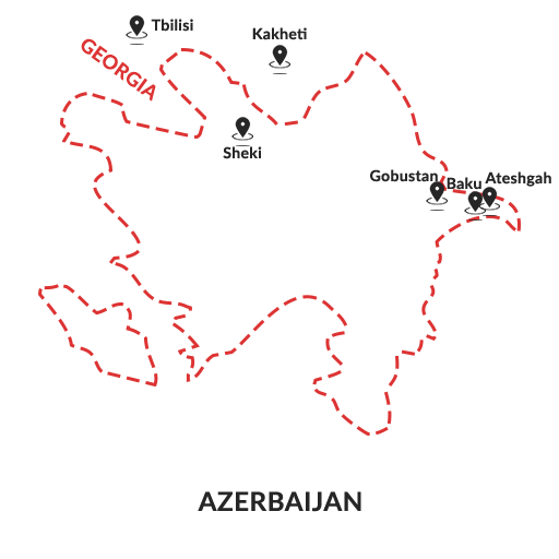 Azerbaijan map outilne