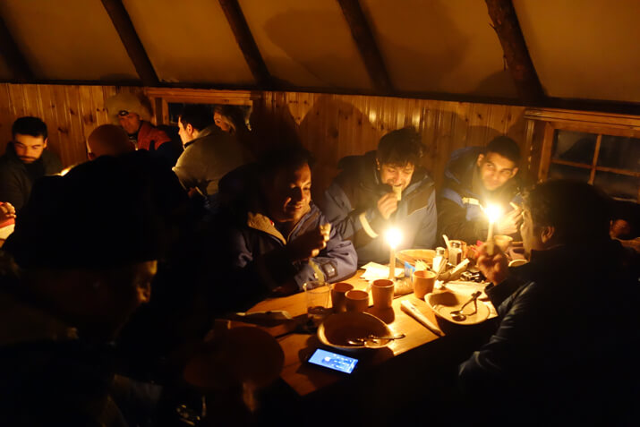 Dinner in the Lavvu tent
