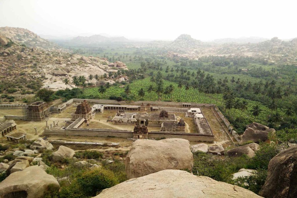 View of the Achutaraya temple in ruins from Matanga Hill