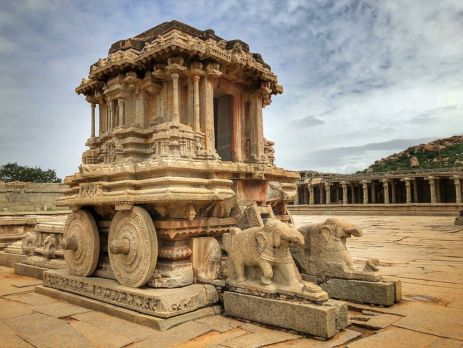 Stone Chariot at Vittala temple, Hampi, ancient Indian history