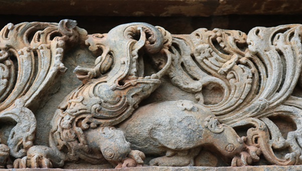Makara the imaginary animal at Hoysaleswara temple, Halebidu
