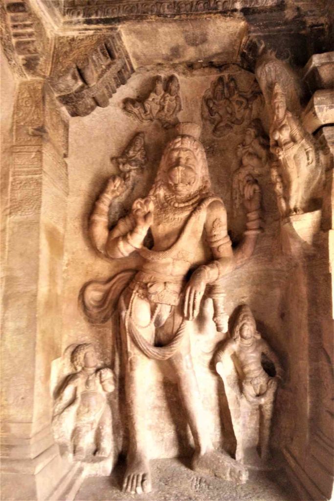Narasimha a form of Vishnu in Cave 3 temple in Badami