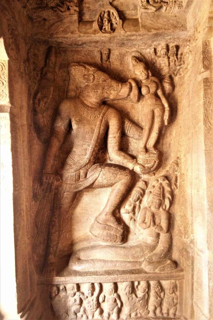 Varaha a form of Vishnu in Cave 2 temple in Badami
