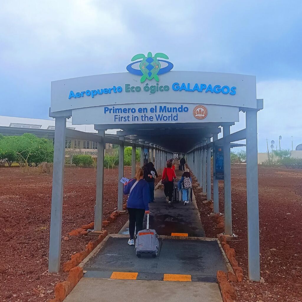 The entry gate after arrival in Galapagos