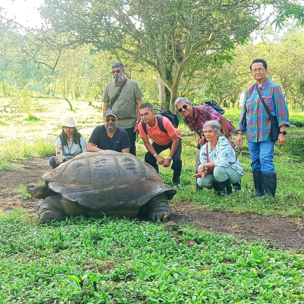 Group with the Giant Tortoise 