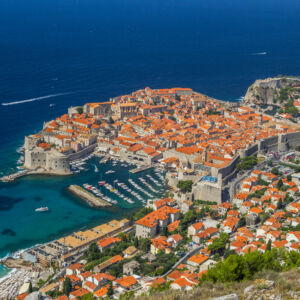 Overview to the old town of Dubrovnik, Croatia